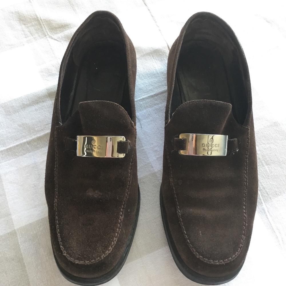Gucci Brown Suede Loafers